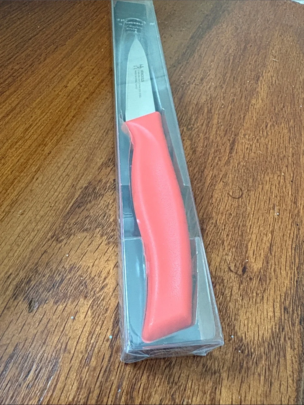 NWOT Henckels 3.5” Paring Knife with Red Handle